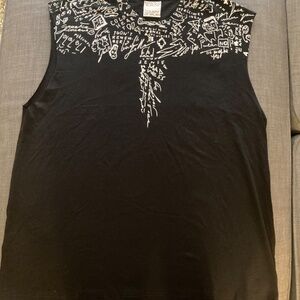 Large Marcelo Burlon County of Milan Black Graphic Sleeveless tee 100% Cotton